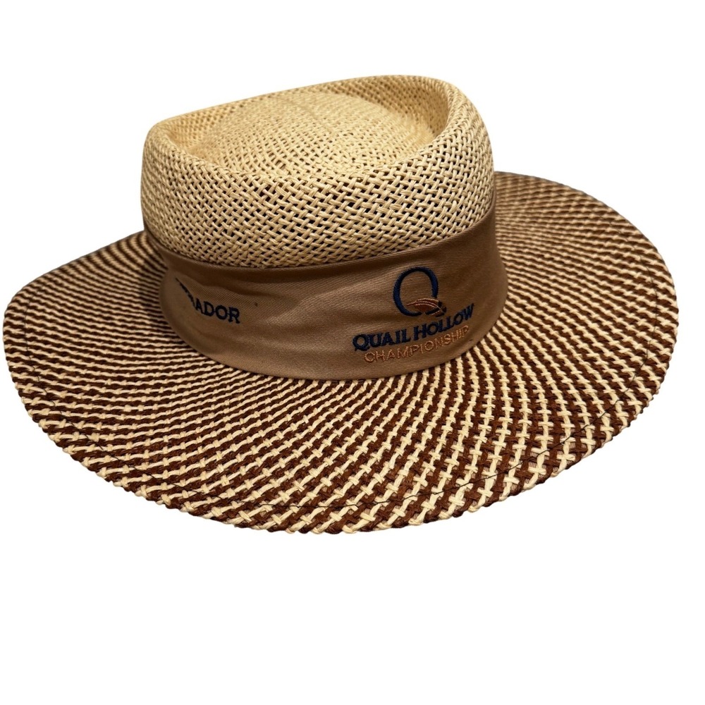 Ahead Fine Hats Quail Hollow Championship Ambassador Straw Sun Hat Tan M/L